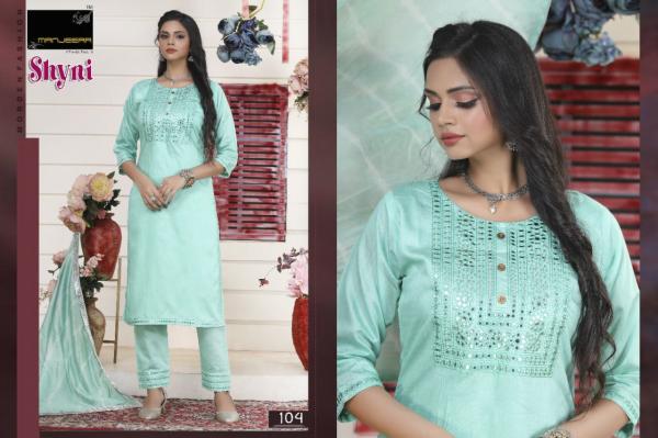 Manjeera Shyni Fancy Wear Chanderi Ready Made Dress Collection